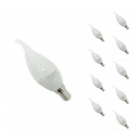 Ampoule E14 LED Flamme 8W 220V Ø38mm - Pack de 10 / Blanc Chaud  - SILUMEN