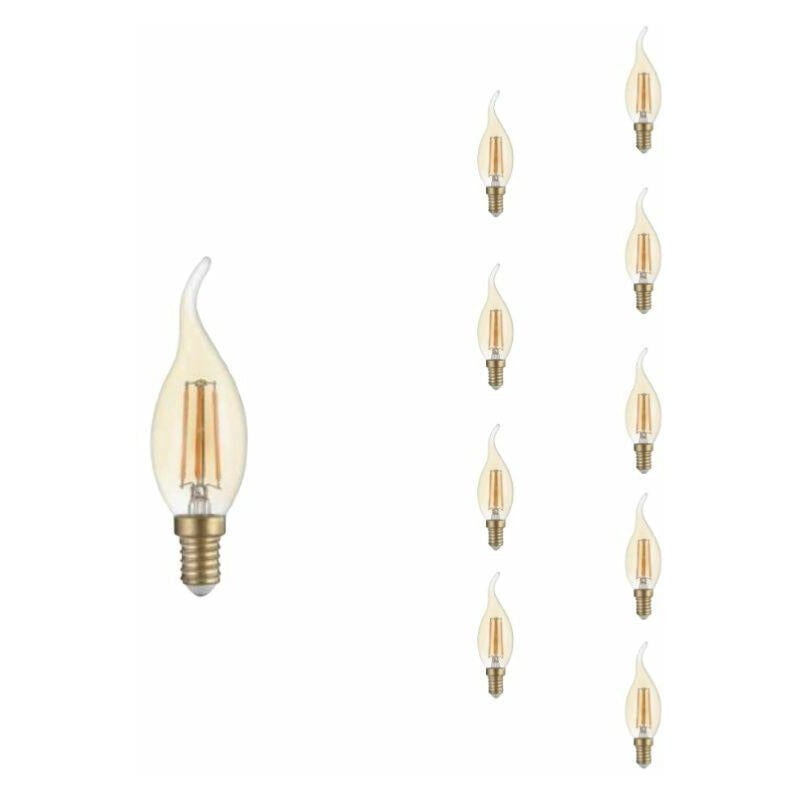 Silamp - Ampoule led E14 Flamme Filament 4W T35 (Pack de 10) - Blanc Chau