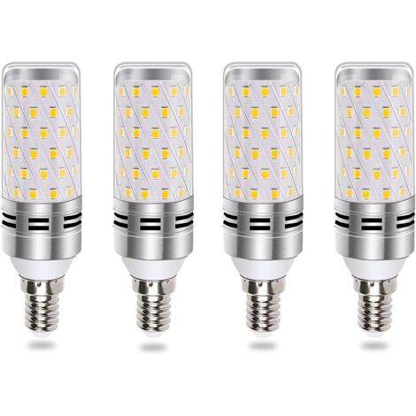 Ampoule E14 Mais LED 16W Blanc Froid 6000K, Équivalent Halogène E14 100W 120W, 1600LM, 360° Lumiere, AC 175-265V, Ampoule E14 Bougie LED pour Lustre/Applique/Lampe Chevet, non-dimmable, lot de 4