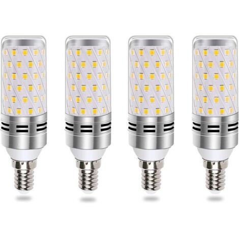 Ampoule E14 Mais LED 16W Blanc Froid 6000K, Équivalent Halogène E14 100W 120W, 1600LM, 360° Lumiere, AC 175-265V, Ampoule E14 Bougie LED pour Lustre/Applique/Lampe Chevet, non-dimmable, lot de 4