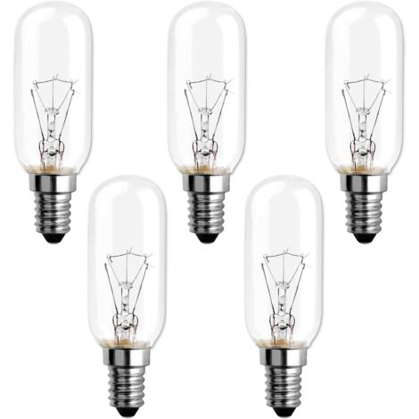 Ampoule E14 T25 - Lot de 5 - Verre Blanc Chaud 2700K - Dimmable 320LM - Hotte Aspirante Frigo