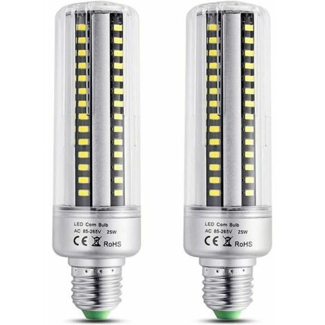 Ampoule E27 25W LED Blanc Chaud 3000K, 2500LM de Haute Luminosité, équivalent Halogène Ampoule 200W, Non-dimmable, E27 LED Ampoule de pour Plafonnier, lot de 2