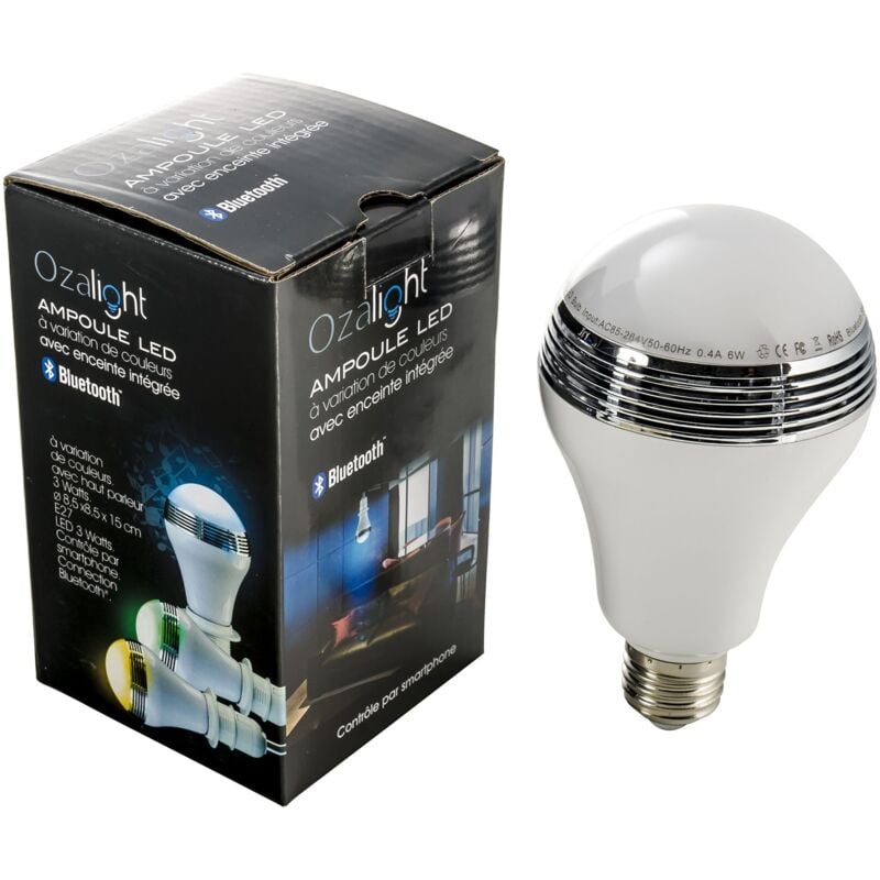 Ampoule e27 à led couleur 3wplusenceinte 2w