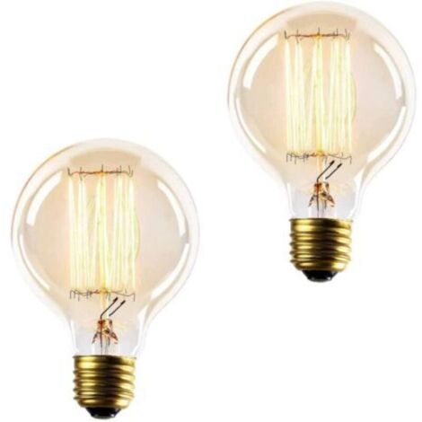Ampoule E27, Ampoules Vintage 40W, Ampoules Ronde Décoratives, Dimmable, ,220V, Paquet de 2