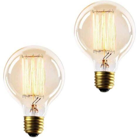 Ampoule E27, Ampoules Vintage 40W, Ampoules Ronde Décoratives, Dimmable, ,220V, Paquet de 2