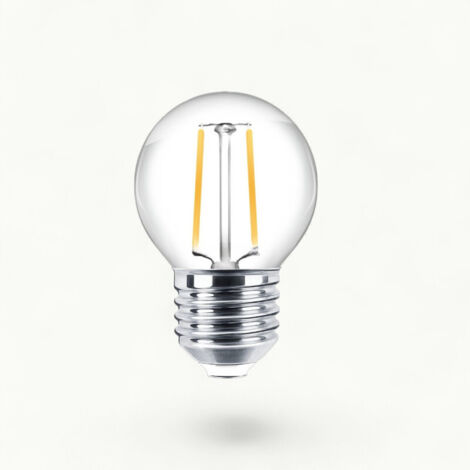 Ampoule E27 Filament Led 2W Ronde Blanc Chaud