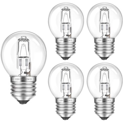 Ampoule E27 G45 Dimmable 230V Blanc Chaud 2700K, Globe Clair Ampoule G45 E27 pour Lustre, Applique, Lampadaire, Lot de 5