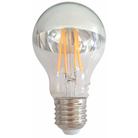 Ampoule E27 LED Filament 7W A60 Avec Reflet - Blanc Chaud  / Argent - SILUMEN