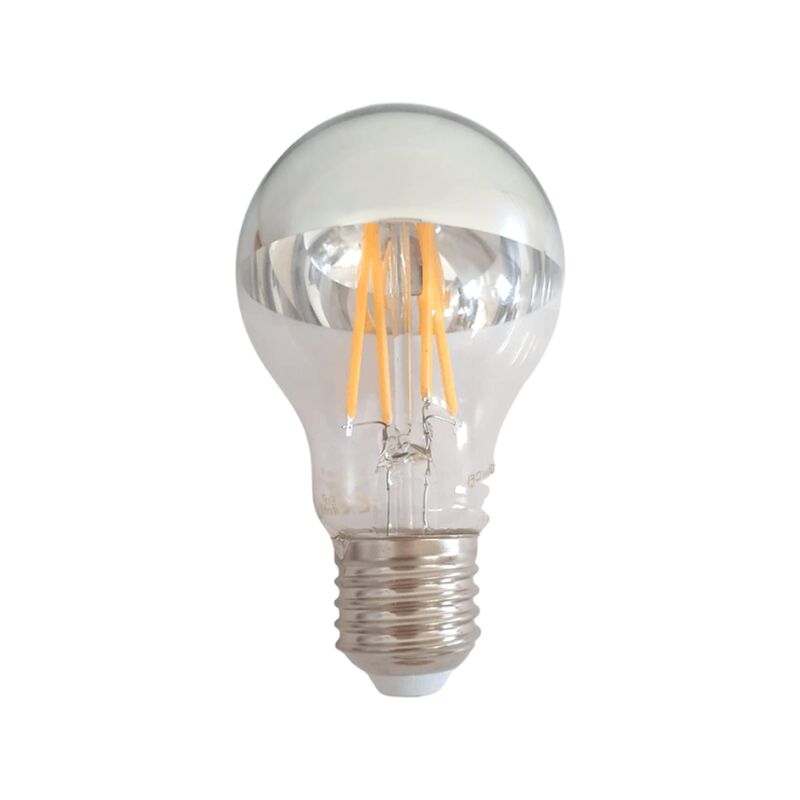 Optonica - Ampoule led E27 Filament 7W A60 Reflet Argent - Blanc Chaud 2300K - 3500K - silamp