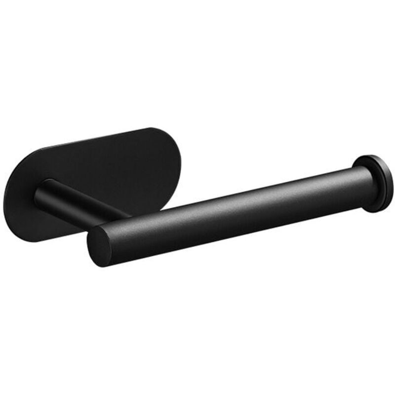Porte Papier Toilette Auto-adhésif, Support Papier Toilettes Acier INOX, Porte Rouleau Toilette pour Salle de Bain et Cuisine,Noir-LIAIKI