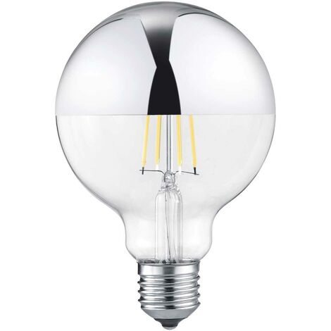 Ampoule E27 ronde led chrome pour variateur, 7W, 680lm