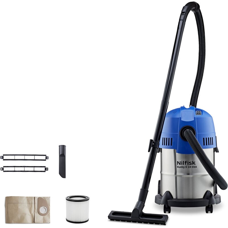 Aspirateur eau et poussière puissant Buddy ii 18 inox - Nilfisk