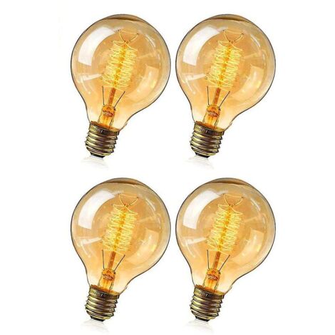 Ampoule Edison vintage, ampoule rétro blanc chaud E27 40W, ampoule à filament vintage en verre ambré, idéale pour un éclairage nostalgique.
