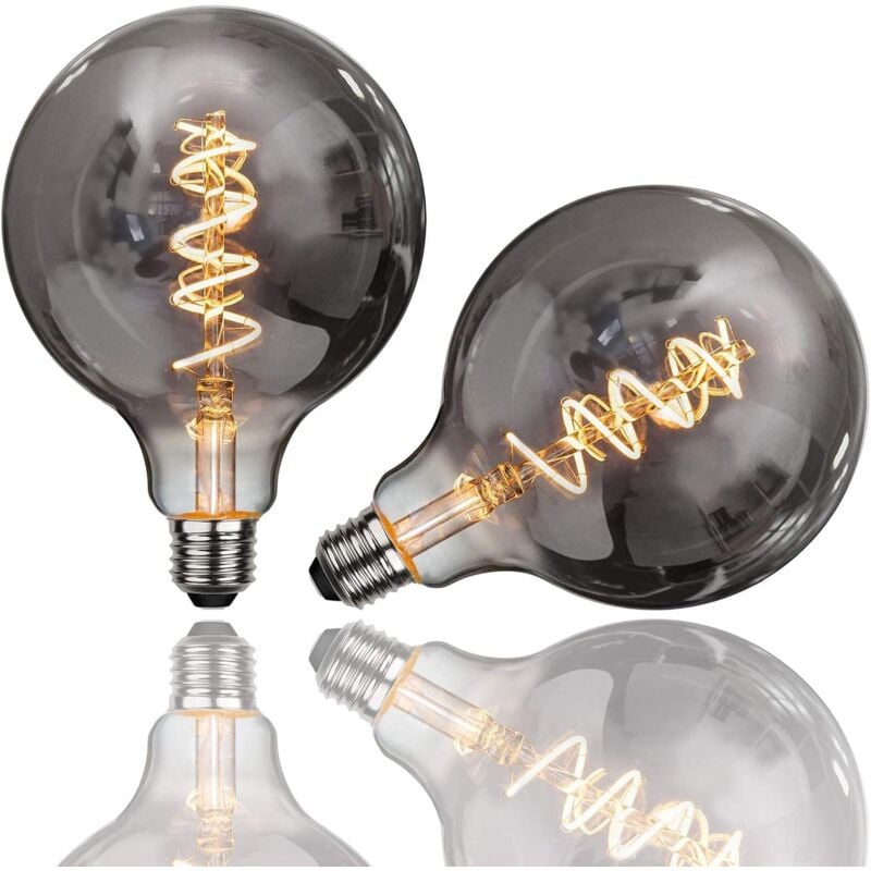 Ampoule Edison,2 Pièces E27 G125 4W Ampoule led Vintage Lampe Décorative Ampoules Rétro Filament Ampoule Antique Blanc Chaud pour Restaurant, Café,