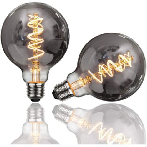 Ampoule Edison,2 Pièces E27 G95 4W Ampoule LED Vintage Lampe Décorative Ampoules Rétro Filament Ampoule Antique Blanc Chaud pour Restaurant, Café, Windows,Showrooms,Ampoules à Incandescence