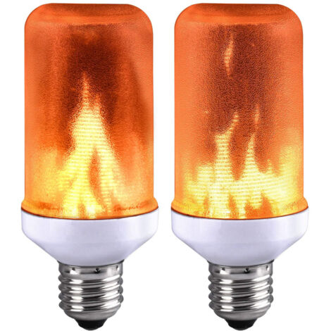 Ampoule Effet Flamme E27 - 5 W - Mode Simulation Flamme Respiration Détection Gravité - Pour Intérieur Extérieur Jardin Bar Fête Mariage Restaurant - 2 Pièces