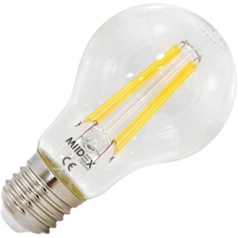 Ampoule  filament A60 - E27 2700K Blanc chaud - 6W - Finition claire