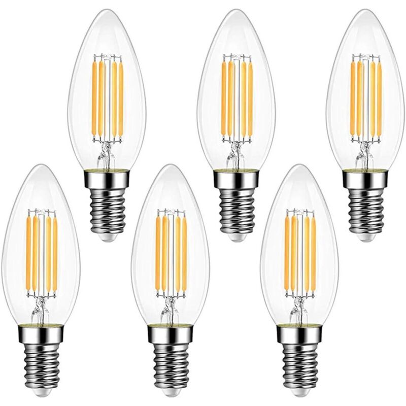 Ampoule Filament Bougie Vintage LED E14, EXTRASTAR 4W Ampoule LED Filament équivalent Incandescente 40W, E14 Ampoules Culot Vintage Edison Blanc