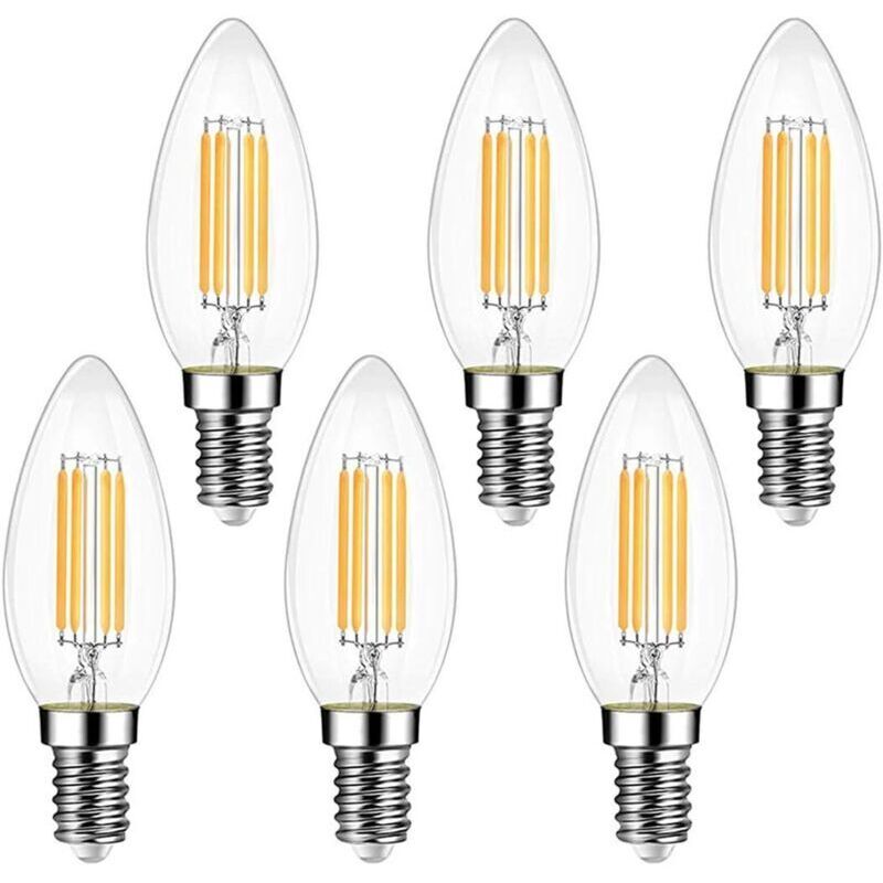 Ampoule Filament Bougie Vintage LED E14, EXTRASTAR 4W Ampoule LED Filament équivalent Incandescente 40W, E14 Ampoules Culot Vintage Edison Blanc