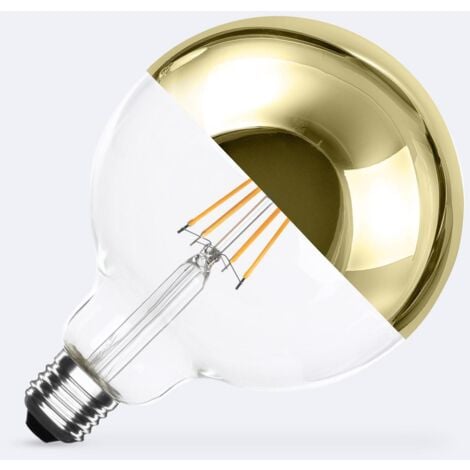 LEDKIA Ampoule Filament LED E27 8W 800 lm G125 Gold Reflect Blanc Chaud No Flicker 2200K