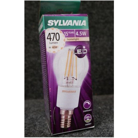 Ampoule filament sphérique culot E14 230V LED 4.5W 2700K 470lm dimmable ToLEDo Retro E14 SYLVANIA