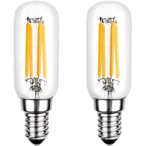 Ampoule Filament Tubulaire LED E14 T25 4W Blanc Chaud 6000K, 400LM, 2 Ampoules LED pour Hotte Aspirante (non-dimmable)