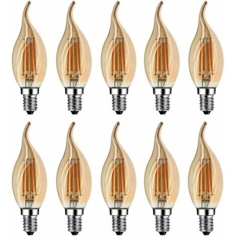Ampoule Flamme LED E14, 4W Equivalent à Ampoule Halogène/Incandescente 40W, Blanc Chaud 2700K, Flamme Bougie LED encastrable, 360 degrés
