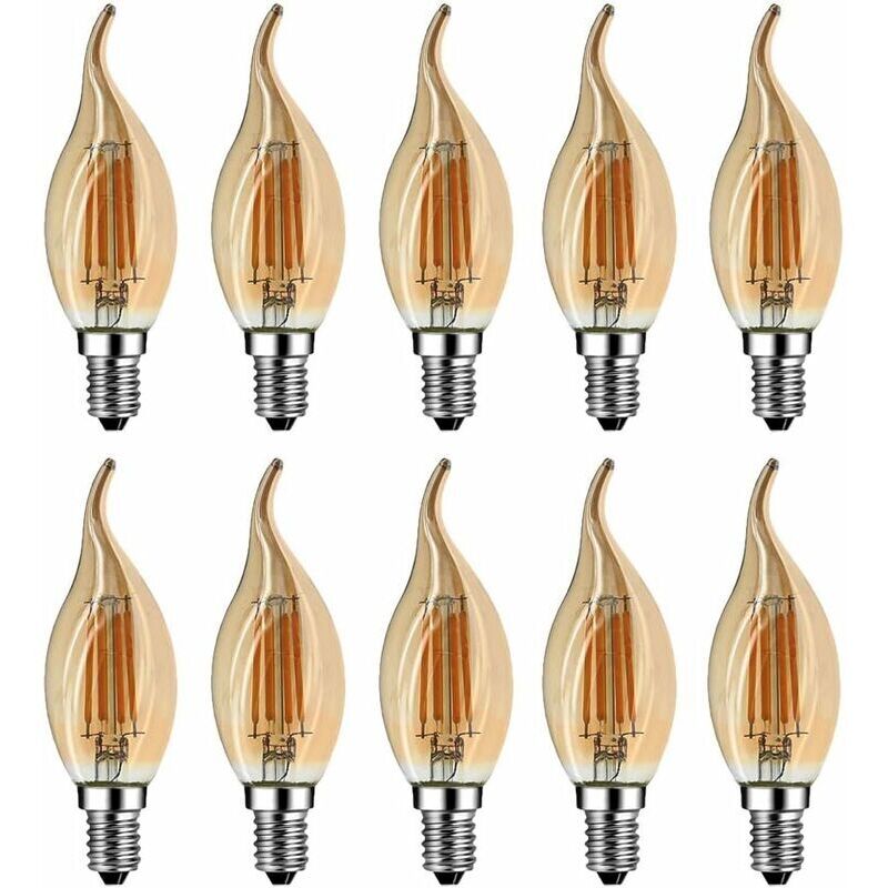 Ampoule Flamme LED E14, 4W Equivalent à Ampoule Halogène/Incandescente 40W, Blanc Chaud 2700K, Flamme Bougie LED encastrable, 360° Faisceau, IRC80,