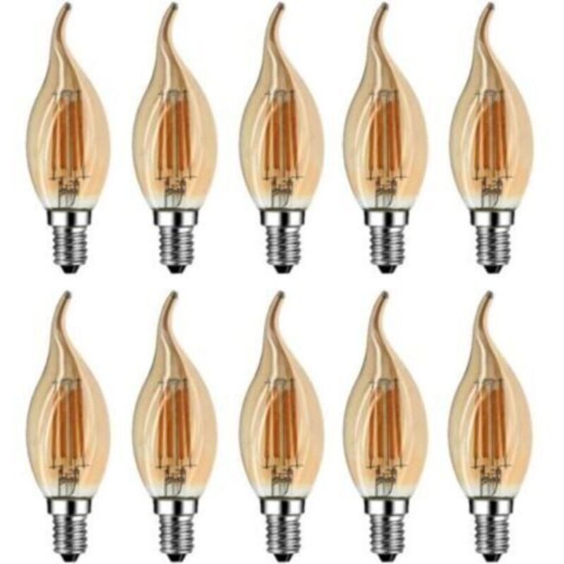 Ersandy - Ampoule Flamme led E14, 4W Equivalent à Ampoule Halogène/Incandescente 40W, Blanc Chaud 2700K, Flamme Bougie led encastrable, 360°