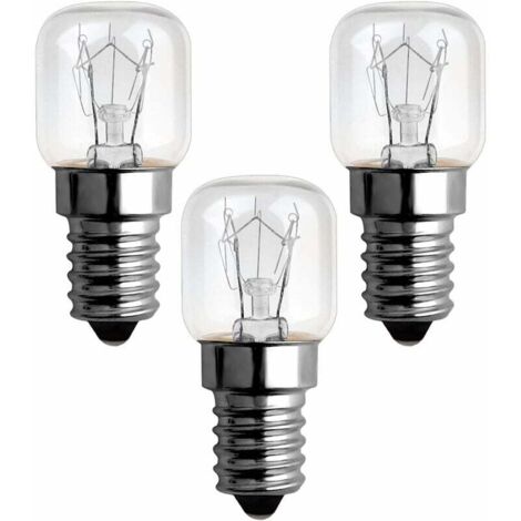 Ampoule Four 25W 300 Degres E14 Dimmable, AC220V-240V, Ampoule Incandescence E14 T22, 120LM Blanc Chaud 2300K, E14 Petit Culot à Vis Pygmy Lamps pour Micro-ondes, Four, Lampe à sel, 3 Unité