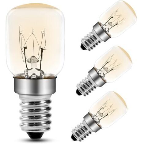 Ampoule Four 25W 300 Degres E14 T25 Ampoule Incandescence 2700K Blanc Chaud Dimmable Ampoules Pygmées Pour Four, Micro-ondes, Lampe De Sel, Lot de 4
