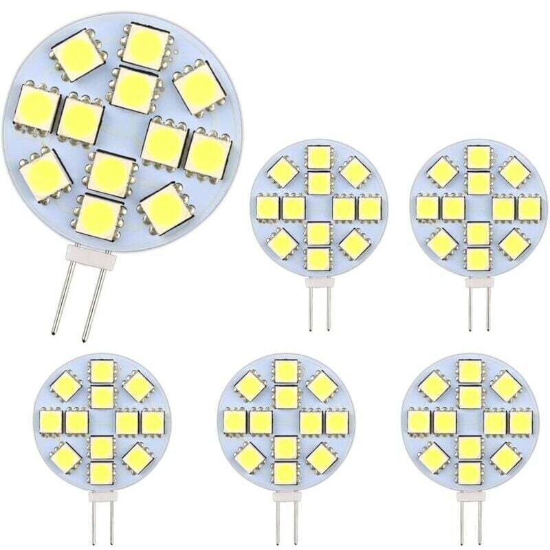 Ampoule G4 LED 2W, AC/DC12-24V, 200LM Blanc Chaud 3000K, 12x 5050SMD, Équivalent Ampoule Halogène 20w, Non-Dimmable, G4 Ampoule Ronde LED pour
