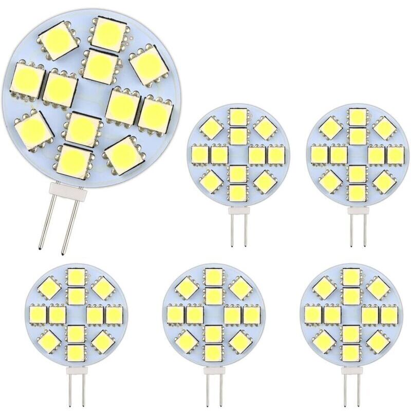 Ampoule G4 LED 2W, AC/DC12-24V, 200LM Blanc Chaud 3000K, 12x 5050SMD, Équivalent Ampoule Halogène 20w, Non-Dimmable, G4 Ampoule Ronde LED pour