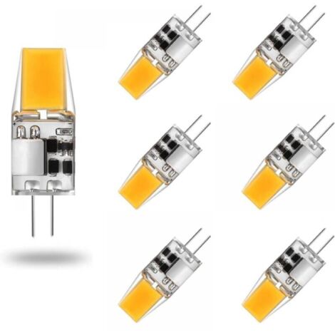 Ampoule G4 LED AC/DC 12V 5W Lampes LED G4 Blanc Chaud 3000K Ampoules D'éclairage Équivalent 50W Halogène Lampe Angle Faisceau de 360° sans Scintillement, Lot de 6,Warm White 3000k,5W