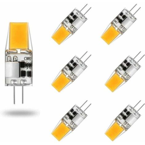 Ampoule G4 LED AC/DC 12V 5W Lampes LED G4 Blanc Chaud 3000K Ampoules D'éclairage Équivalent 50W Halogène Lampe Angle Faisceau de 360° sans Scintillement, Lot de 6,Warm White 3000k,5W