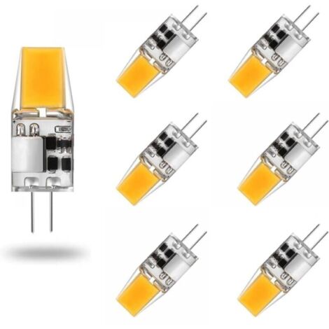 Ampoule G4 LED AC/DC 12V 5W Lampes LED G4 Blanc Chaud 3000K Ampoules D'éclairage Équivalent 50W Halogène Lampe Angle Faisceau de 360° sans Scintillement, Lot de 6,Warm White 3000k,5W
