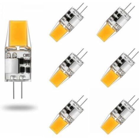 Ampoule G4 LED AC/DC 12V 5W Lampes LED G4 Blanc Chaud 3000K Ampoules D'éclairage Équivalent 50W Halogène Lampe Angle Faisceau de 360° sans Scintillement, Lot de 6,Warm White 3000k,5W