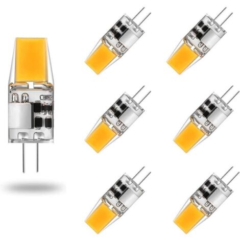 Ampoule G4 LED AC/DC 12V 5W Lampes LED G4 Blanc Chaud 3000K Ampoules D'éclairage Équivalent 50W Halogène Lampe Angle Faisceau de 360° sans Scintillement, Lot de 6,Warm White 3000k,5W