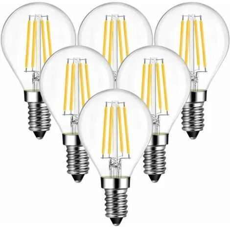Ampoule G45, petit pas de vis E14, 4 W, non dimmable, lot de 6 [Classe énergétique A++]