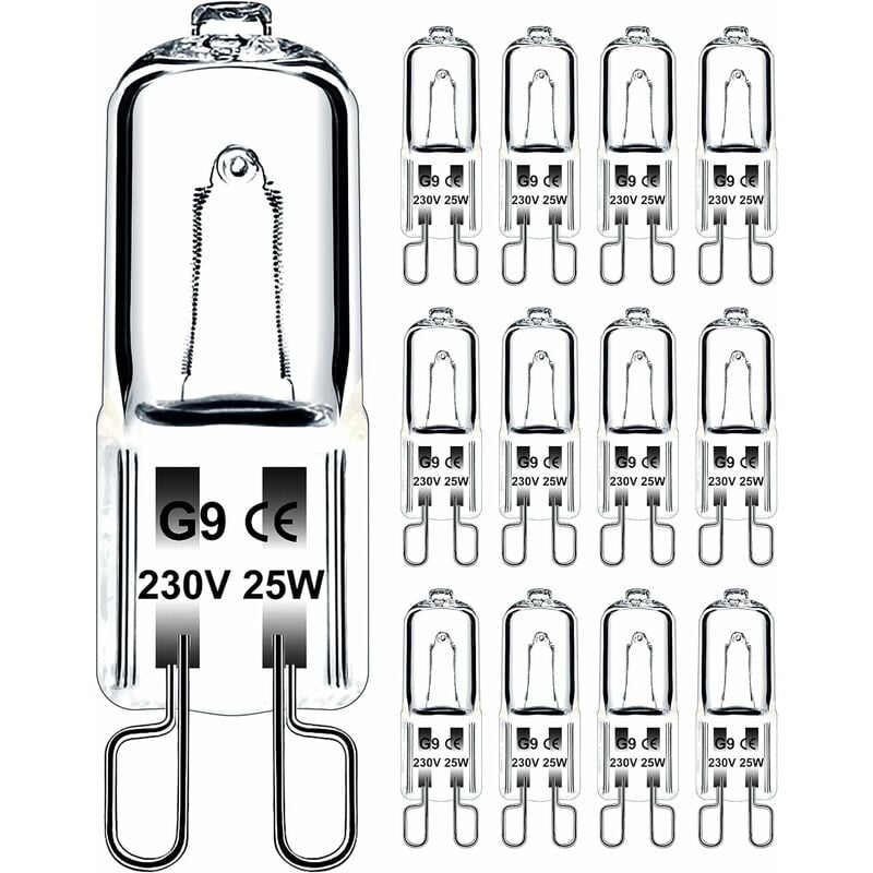 Ampoule G9 25W 230V Dimmable Blanc Chaud, Ampoule Halogène G9 Tolérance de 300°C, Ampoule Four G9 Pour Four Micro-ondes Cuisinière Plafonniers, Lot