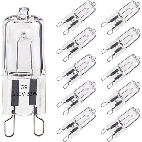 Ampoule G9 33W Dimmable Blanc Chaud, Halogène G9 Pour Four Tolérance de 300°C,Paquet de 10