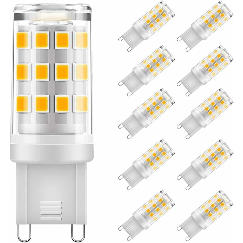 Ampoule G9 led, 3W Equivalent 30W G9 Halogène, 300LM, Blanc Chaud 3000K, Sans Scintillement, ac 220V, NON-Dimmable, Lot de 10 [Classe énergétique f]