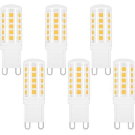 Ampoule G9 LED 4W Blanc Neutre 4000K, 400LM, Équivalent Halogène G9 40W 33W, 360 Degrés, AC 220-240V, LED Lampe Neutre pour Lumière Miroir, Lampe de Table, Non-dimmable, lot de 6 [Classe énergétique D