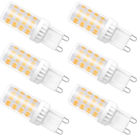 Ampoule G9 LED 5W Blanc Neutre 4000K, 450LM, AC 220V, Culot G9 40W 50W Halogène Équivalent, LED Lampe pour Applique Murale Intérieur, Lustre, non-dimmable, lot de 6