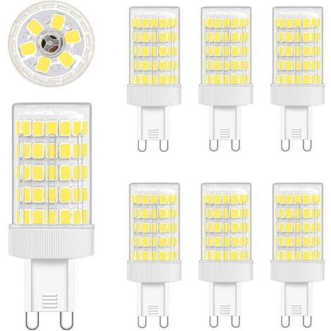 Ampoule G9 LED Blanc Froid, 10W LED G9 6000K Equivalence Incandescence 80W Lumière 900LM Lampe G9 LED AC 220V Lumineux 360º Large Angle de Faisceau 862835 SMD Non Dimmable Lot de 6 -