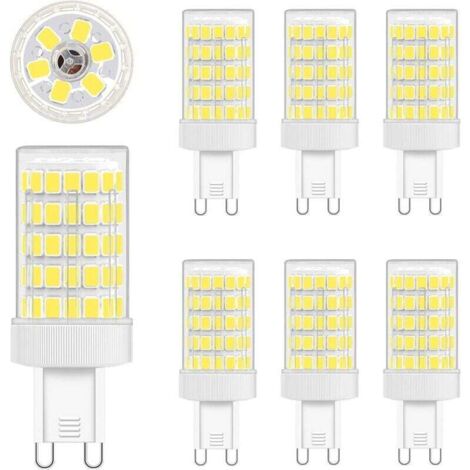 Ampoule G9 LED Blanc Froid, 10W LED G9 6000K Equivalence Incandescence 80W Lumière 900LM Lampe G9 LED AC 220V Lumineux 360º Large Angle de Faisceau 862835 SMD Non Dimmable Lot de 6