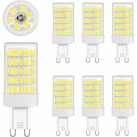 LEHONG Ampoule G9 LED Blanc Froid, 10W LED G9 6000K Equivalence Incandescence 80W Lumière 900LM Lampe G9 LED AC 220V Lumineux 360º Large Angle de Faisceau 862835 SMD Non Dimmable Lot de 6
