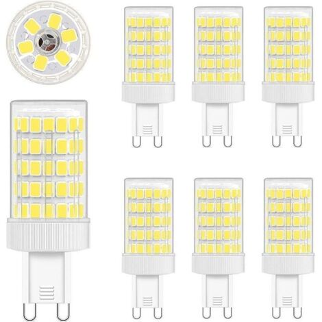 Ampoule G9 LED Blanc Froid, 10W LED G9 6000K Equivalence Incandescence 80W Lumière 900LM Lampe G9 LED AC 220V Lumineux 360º Large Angle de Faisceau 862835 SMD Non Dimmable Lot de 6 -