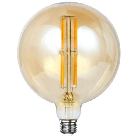 Ampoule globe 15 cm ambrée LED filament lumière chaude (E27)