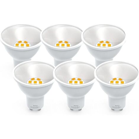 Ampoule GU10 LED Blanc Chaud Spot,5W équivalent 70W-80W,800LM 3000K Ampoule LED GU10 Blanc Chaud,120° Angle Du Faisceau,Non-Dimmable,Lot de 6